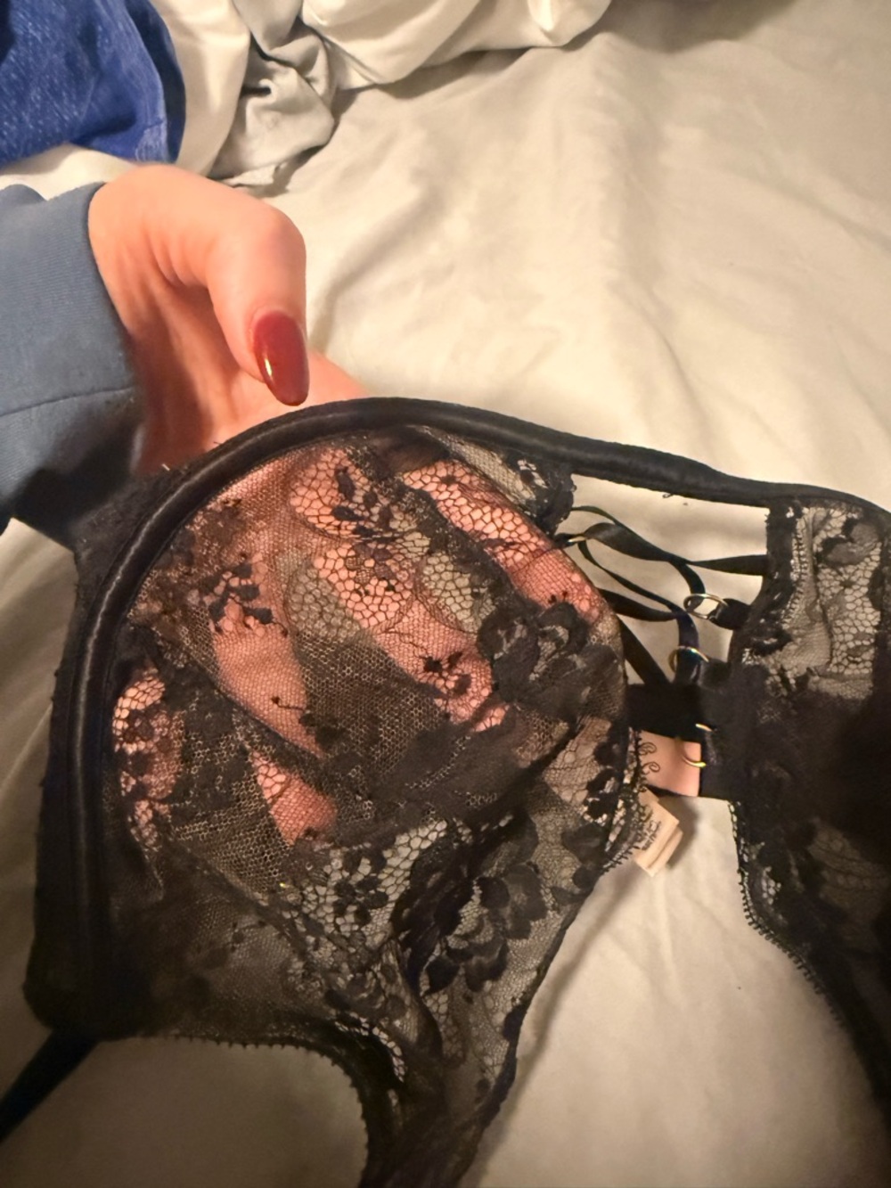 Agent Provocateur Black Lace Underwire Bra with Strappy Front - Picture 9 of 10
